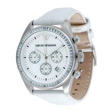 典雅與時尚的融合——阿瑪尼彩貝圖騰三眼計時石英女表AR5664